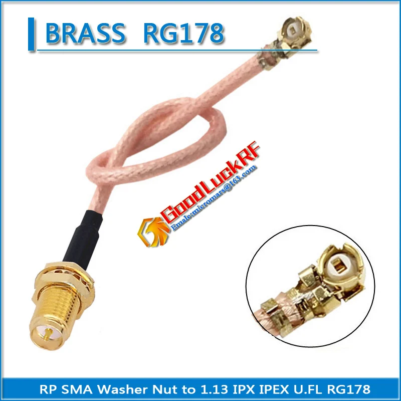 

IPX U.FL IPEX Female to RP-SMA RP SMA Female O-ring Washer Bulkhead Panel Mount Nut Pigtail Jumper RG178 Cable RF Connector