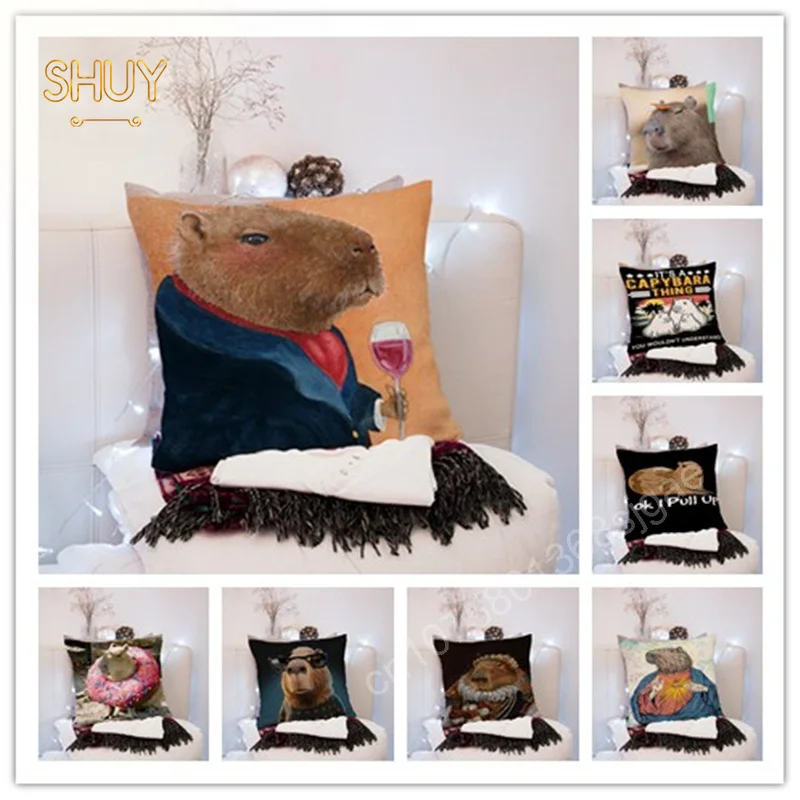 Capybara Club Pillow Case Cartoon Print Cushion Cover Home Living Room Sofa LED Decorative Bedroom Fun Animals Square Pillowcase
Capybara Club Pillow Case Cartoon Print Cushion Cover Home Living Room Sofa LED Decorative Bedroom Fun Animals Square Pillowcase