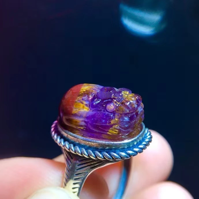 Natural Purple Cacoxenite Red Auralite 23 Adjustable Ring 15.7/10.2mm Pi Xiu Size Women Men Pi Xiu Gold Rutilated Quartz AAAAAA
Natural Purple Cacoxenite Red Auralite 23 Adjustable Ring 15.7/10.2mm Pi Xiu Size Women Men Pi Xiu Gold Rutilated Quartz AAAAAA