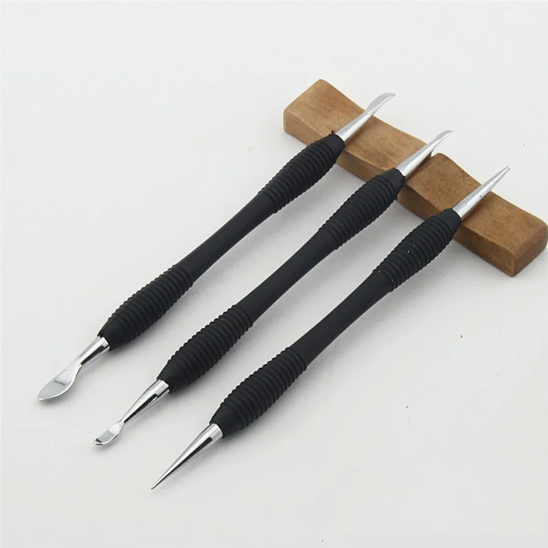 

quality Leathercraft Tool pure steel head silicon handle Modelling Spoon & Carving Craft Hand Made Leather Tools Leather & PMC