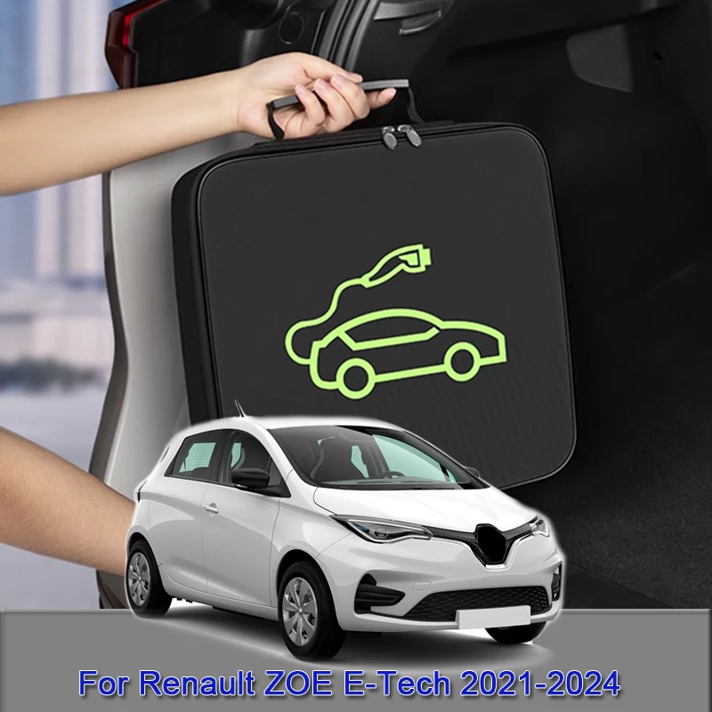 

EV Car Charging Cable Storage Carry Bag Charger Plugs Sockets Waterproof Fire Retardant For Renault ZOE E-Tech 2021-2023 2024