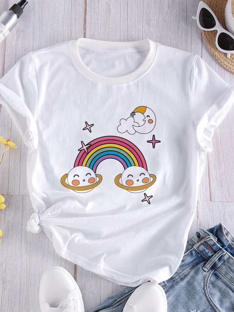 Animal Rainbow Tshirt T Shirt O-neck Loose Summer White Tee Top Print Ladies Clothes Casual Short Sleeve Camisetas De Mujer
Animal Rainbow Tshirt T Shirt O-neck Loose Summer White Tee Top Print Ladies Clothes Casual Short Sleeve Camisetas De Mujer