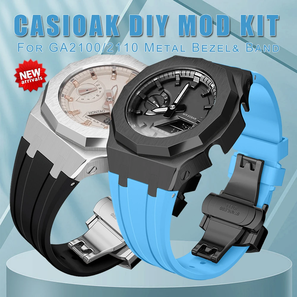 Роскошный модифицированный комплект для Casioak Mod Kit GA2100 GA2110 часы с металлическим ремешком для ремешка из стали GAB2100 резиновый ремешок 
Роскошный модифицированный комплект для Casioak Mod Kit GA2100 GA2110 часы с металлическим ремешком для ремешка из стали GAB2100 резиновый ремешок