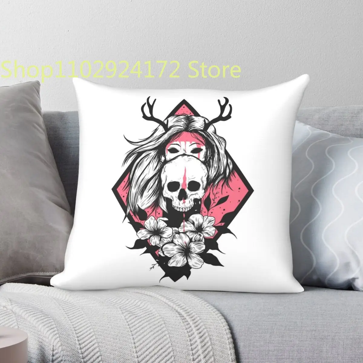 Pink Cult Girl Skull Square Pillowcase Polyester Creative Zip Decor Pillow Case Car Cushion Case
Pink Cult Girl Skull Square Pillowcase Polyester Creative Zip Decor Pillow Case Car Cushion Case