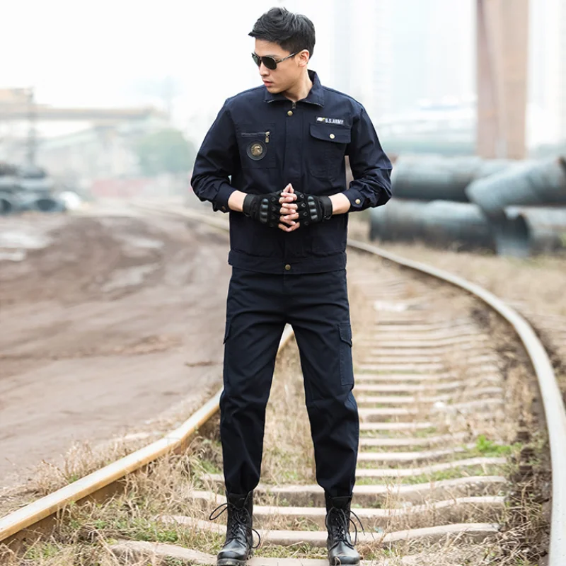 Worker Plumber Sailor Military Army Men's Long-Sleeved Work Wear Clothes Workshop Top and Pants Uniform Welding Jacket
Worker Plumber Sailor Military Army Men's Long-Sleeved Work Wear Clothes Workshop Top and Pants Uniform Welding Jacket