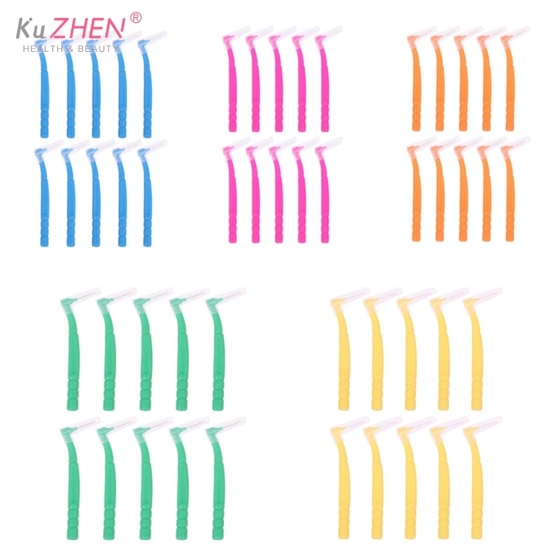 

10PCS L-shaped Orthodontics Braces Interdental Brush Clean Between Teeth Mini Toothbrush Inter Dental Cleaning Travel Portable