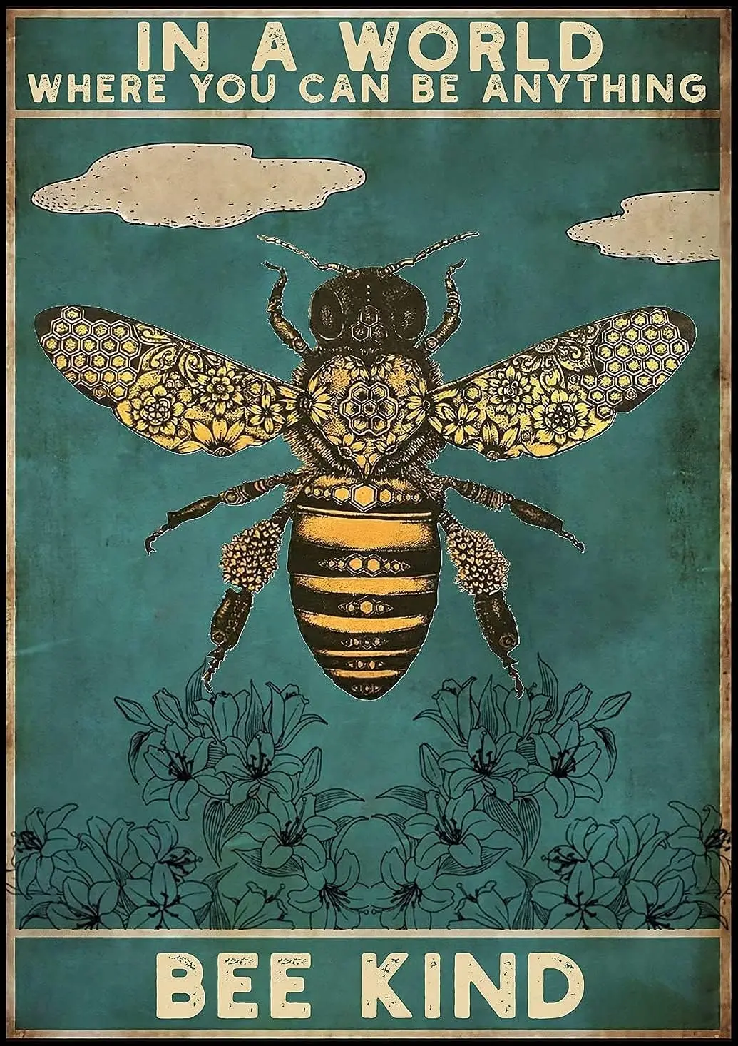 Retro Metal Tin Sign Kind Posters Floral Art Posters of Bees Art Posters On The Wall Metal Tin Sign/Metal Plaque Metal Sign
Retro Metal Tin Sign Kind Posters Floral Art Posters of Bees Art Posters On The Wall Metal Tin Sign/Metal Plaque Metal Sign