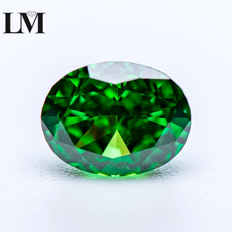 

Cubic Zirconia Green Color Oval Shape 4k Crushed Ice Cut Extremely shiny Quality Lab Synthetic Zircon Stones for Women Jewelry