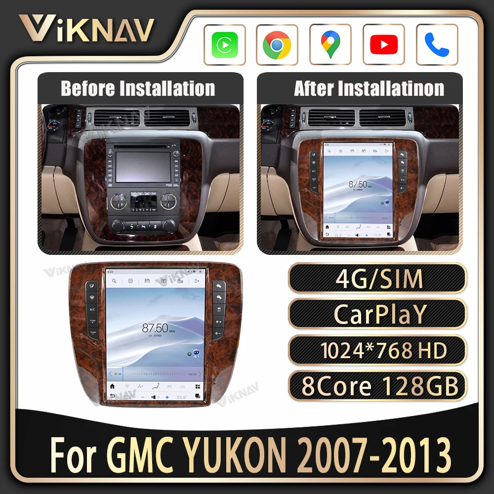 Android Auto Vertical Screen Multimedia player For GMC YUKON 2007-2013 Auto Stereo HD LCD Touch Screen GPS Navigation 
Android Auto Vertical Screen Multimedia player For GMC YUKON 2007-2013 Auto Stereo HD LCD Touch Screen GPS Navigation