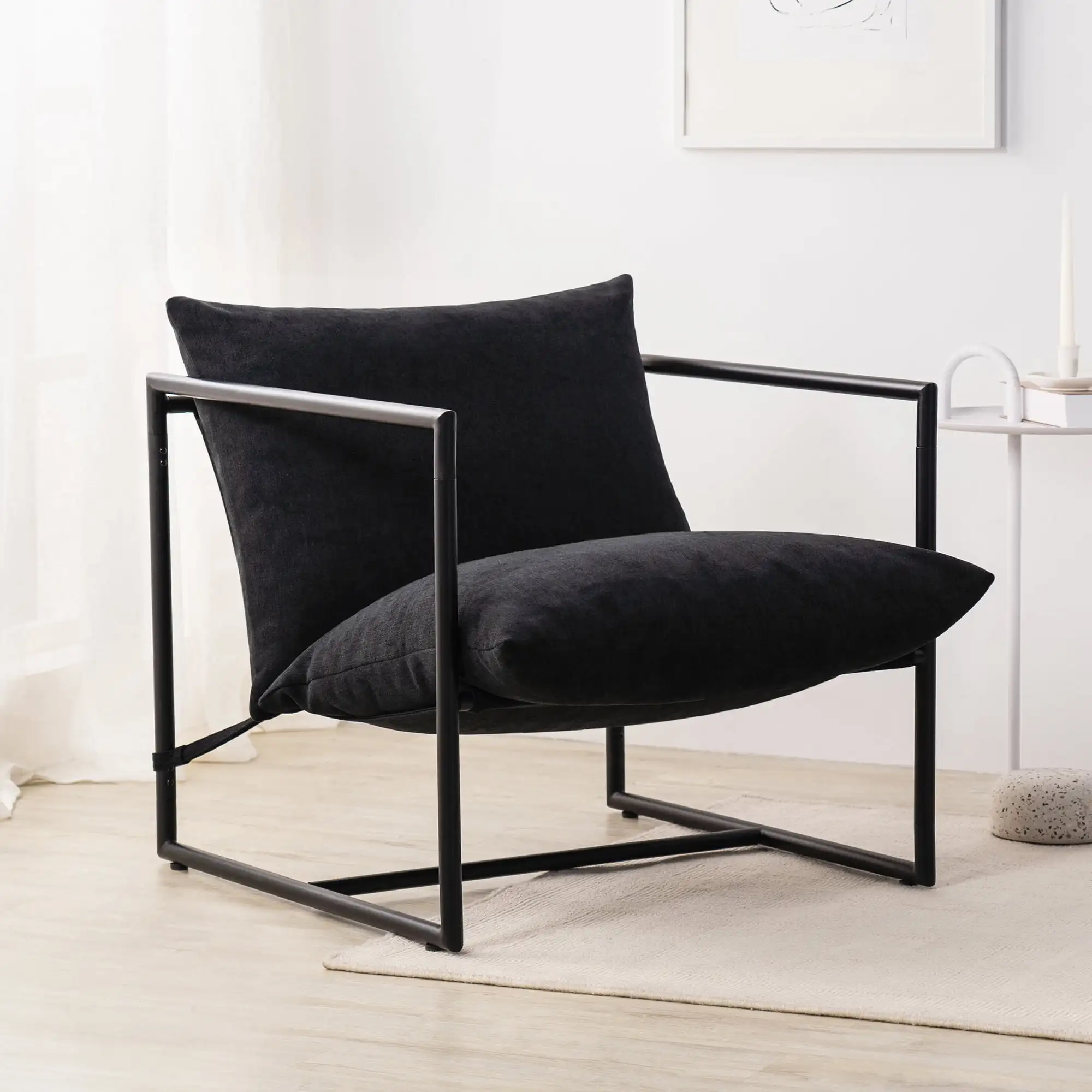 Zinus Aidan Metal Framed Sling Accent Chair Black square steel frame modern look supportive seat Easy to assemble
Zinus Aidan Metal Framed Sling Accent Chair Black square steel frame modern look supportive seat Easy to assemble