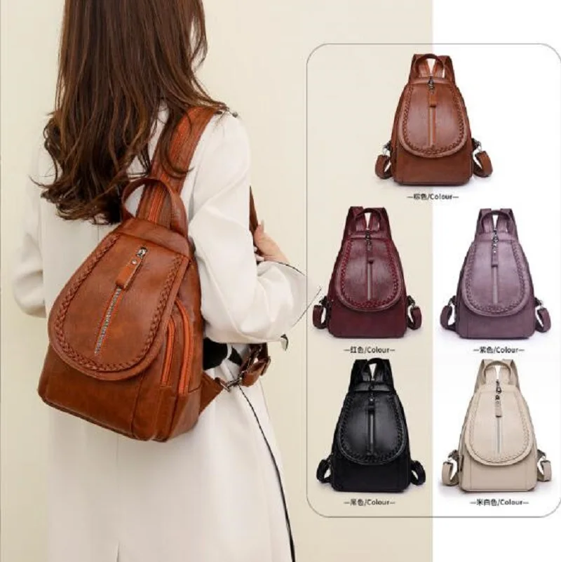 New Luxury Fashion Vintage Soft Leather Women Backpacks High Capacity Travel Shoulder Bags Messenger Bag Totes School Bag
New Luxury Fashion Vintage Soft Leather Women Backpacks High Capacity Travel Shoulder Bags Messenger Bag Totes School Bag