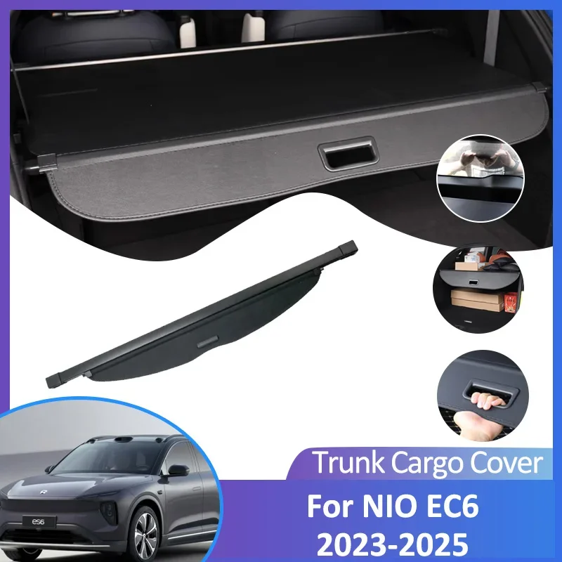 

For NIO EC6 2023 2024 2025 Car Trunk Cargo Cover Retractable luggage Curtain Car Accessories Shield Sunshades Tail box storage