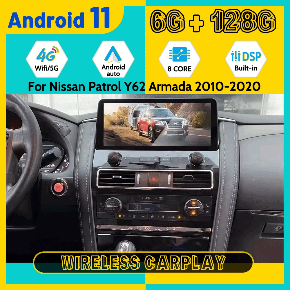 12.3 For Nissan Patrol Y62 Armada 2010-2020 Android 11 6+128GB Car Multimedia Player Auto Radio Stereo GPS Navigation Head Unit
12.3 For Nissan Patrol Y62 Armada 2010-2020 Android 11 6+128GB Car Multimedia Player Auto Radio Stereo GPS Navigation Head Unit