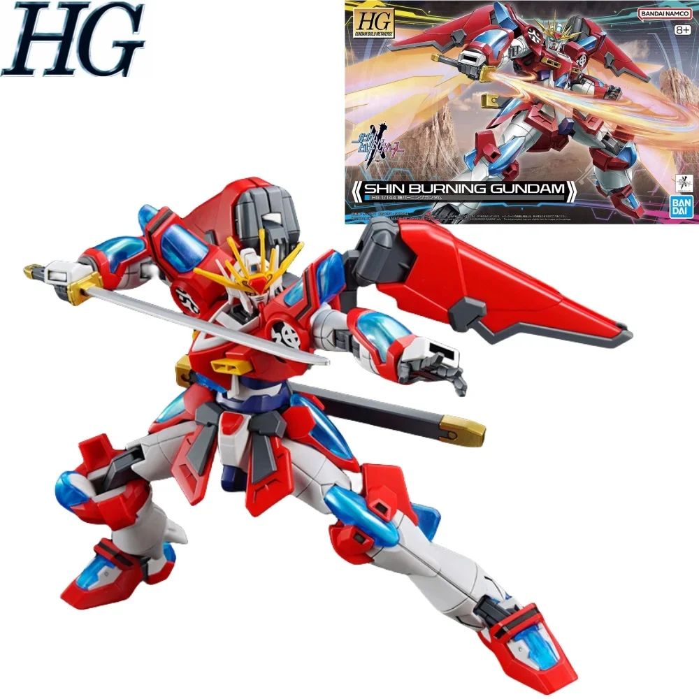 

BANDAI Аниме Гундам Build Metaverse HG 1/144 SHIN burn Gundam Ver. ПВХ экшн-фигурки, Сборная модель для игрушек, Рождественский подарок