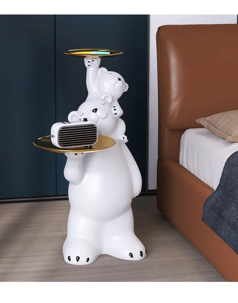 Trendy Fun Ins Style Tray Polar Bear Living Room Large Floor Standing Ornaments Home Decorations Illumination Statue Trendy Fun Ins Style Tray Polar Bear Living Room Large Floor Standing Ornaments Home Decorations Illumination Statue
