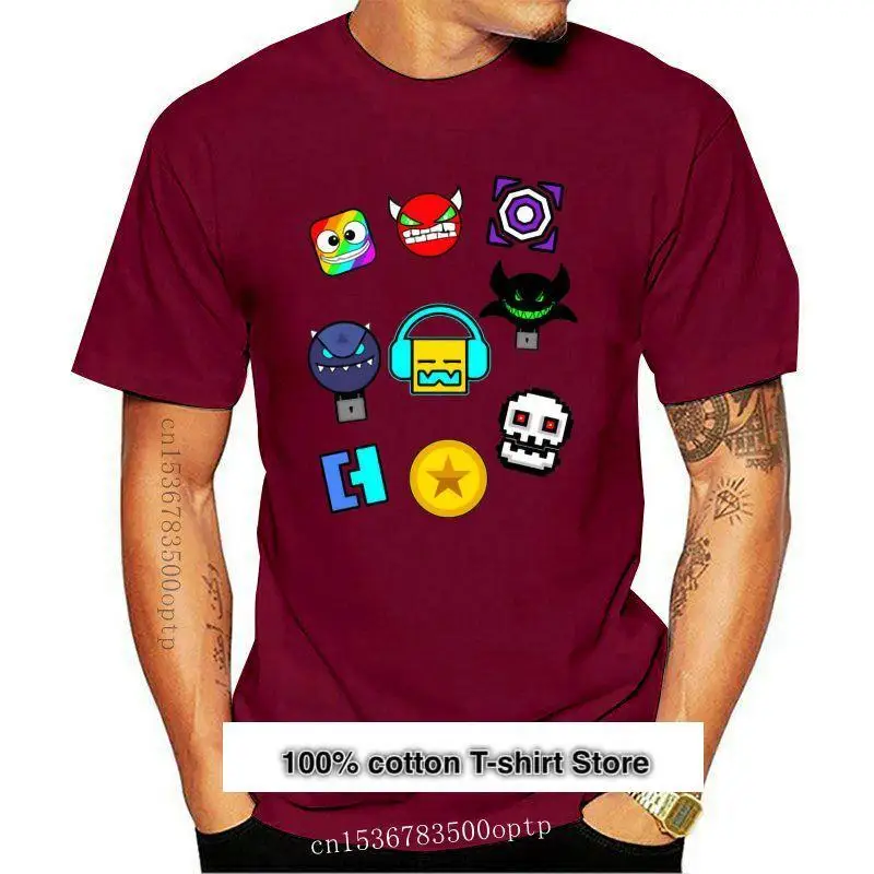 Camiseta con iconos geométricos para hombre y mujer, camisa para mujer 
Camiseta con iconos geométricos para hombre y mujer, camisa para mujer