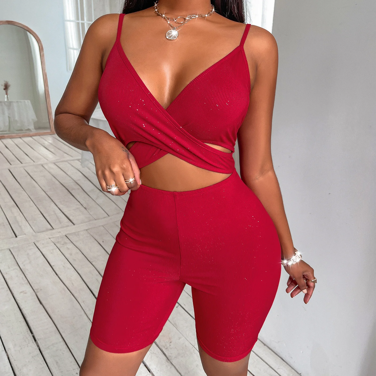 Women's fashion suspender pants spring and summer clothes new sports Yoga shorts jumpsuit
Women's fashion suspender pants spring and summer clothes new sports Yoga shorts jumpsuit