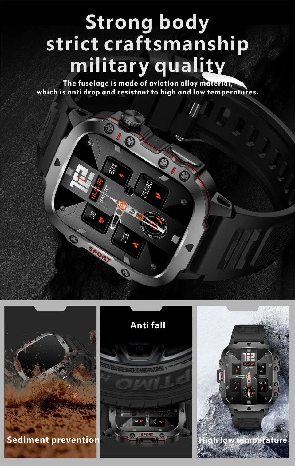 2026 New Rugged Military Smart Watches Men Bluetooth Call Health Monitoring AI Voice Sport Waterproof Smartwatch For Android Men 2026 New Rugged Military Smart Watches Men Bluetooth Call Health Monitoring AI Voice Sport Waterproof Smartwatch For Android Men