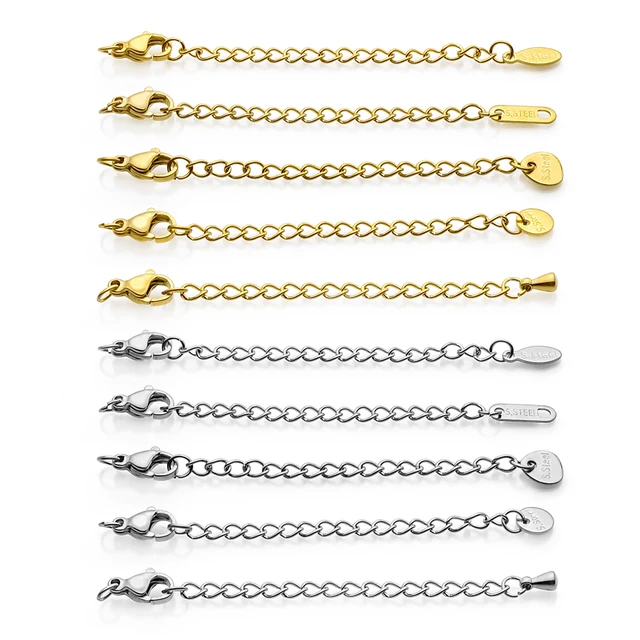 Queue d'extension en acier inoxydable, fermoirs ster JOcorrigés, connecteur arc-en-ciel JOfor, bracelet et collier, bijoux de bricolage, 10 à 20 pièces 1