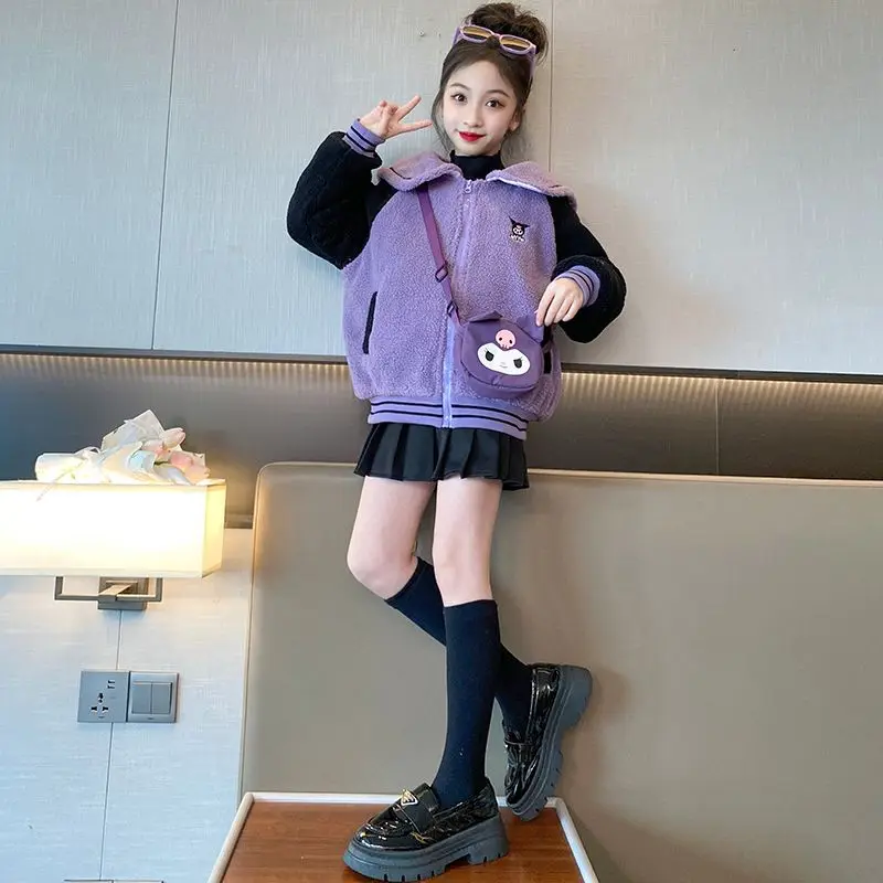 Sanrio Kawaii Kuromi Coat Girl Thicken Stay Warm Navy Collar Zipper Vitality Protection From Cold Cotton Clothes Girls Gifts
Sanrio Kawaii Kuromi Coat Girl Thicken Stay Warm Navy Collar Zipper Vitality Protection From Cold Cotton Clothes Girls Gifts
