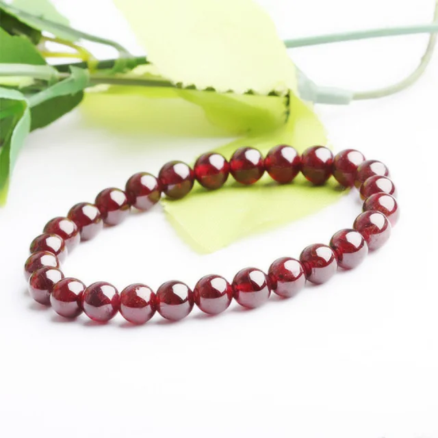 Bracelet grenat rouge naturel, bijoux fantaisie, grenade rouge, accessoires de bracelet, cristal, boutique, 5mm 2