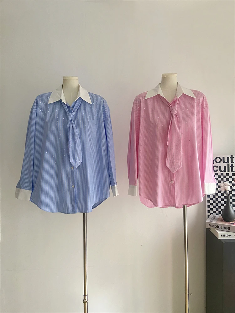 Women's Blue Shirts Blouses Aesthetic Y2k Vintage Harajuku Elegant Fashion Striped Long Sleeve O-Neck Shirt 2000s Clothes 2024
Women's Blue Shirts Blouses Aesthetic Y2k Vintage Harajuku Elegant Fashion Striped Long Sleeve O-Neck Shirt 2000s Clothes 2024