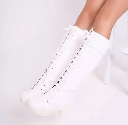 Women's Boots The New Autumn and Winter Fashion Round Head Lace-up High Heel High Tube Women's Shoes Plus Size 34-43 6.5cm High
Women's Boots The New Autumn and Winter Fashion Round Head Lace-up High Heel High Tube Women's Shoes Plus Size 34-43 6.5cm High