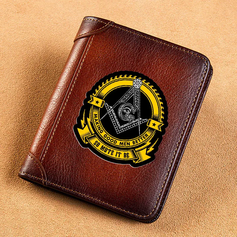 High Quality Genuine Leather Men Wallets Mason Making Good Men Better Printing Short Card Holder Purse Billfold Male Wallet
High Quality Genuine Leather Men Wallets Mason Making Good Men Better Printing Short Card Holder Purse Billfold Male Wallet