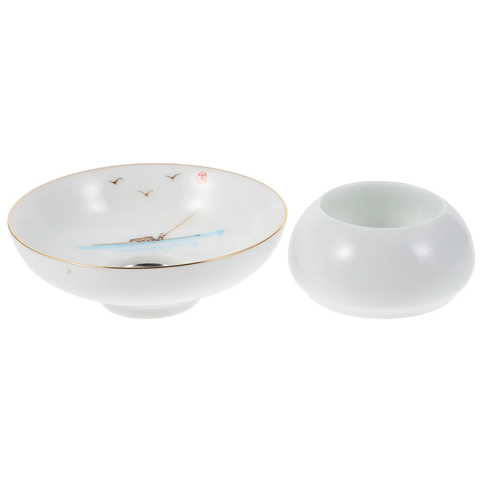 

Angoily Porcelain Chinese Gongfu Tea Set White Handmade Ceramic Strainer Kung Fu Tea Gaiwan Accessories Tea Maker Potter