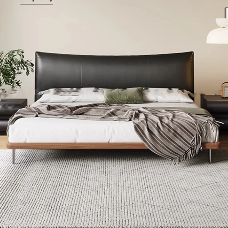 King Size Modern Bedroom Double Bed Large Black Leather Luxury Queen Double Bed Wood Sleeping Cama Matrimonial Nordic Furniture
King Size Modern Bedroom Double Bed Large Black Leather Luxury Queen Double Bed Wood Sleeping Cama Matrimonial Nordic Furniture