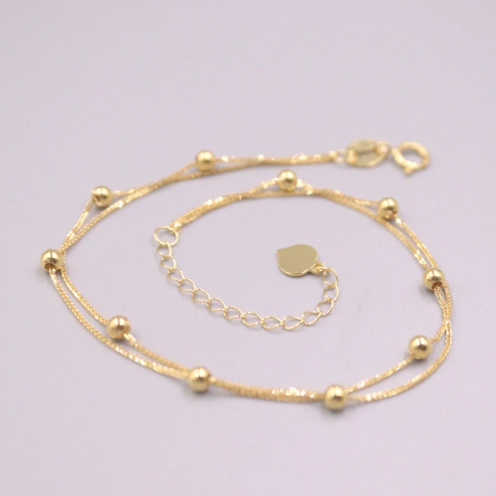Fine Real 18K Yellow Gold Woman Bracelet 1.8mmW Beads Wheat Chain Link Bracelet 19.5cmL
Fine Real 18K Yellow Gold Woman Bracelet 1.8mmW Beads Wheat Chain Link Bracelet 19.5cmL