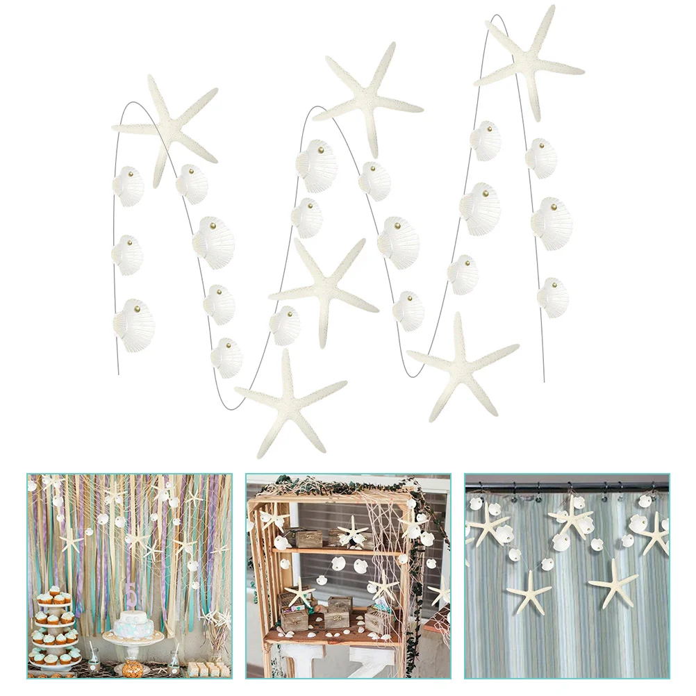 

Starfish Shell Pull Flag Garland Nursery Room Decorations Paper Cut Hanging Banner Birthday Party Baby Beach Ocean Theme