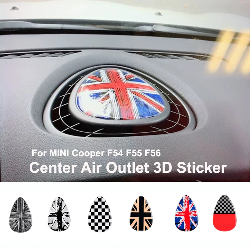 

For M Coope r F 54 F 55 F 56 club Interior Accessories Union Jack Center Air Outlet 3D Dedicated Cover protect Sticker Decal