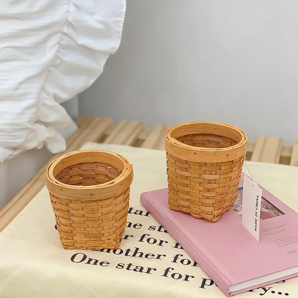 Woven Pen Holder Wood Container Sundries Storage Basket Desktop Stationary Rattan Trash Can
Woven Pen Holder Wood Container Sundries Storage Basket Desktop Stationary Rattan Trash Can