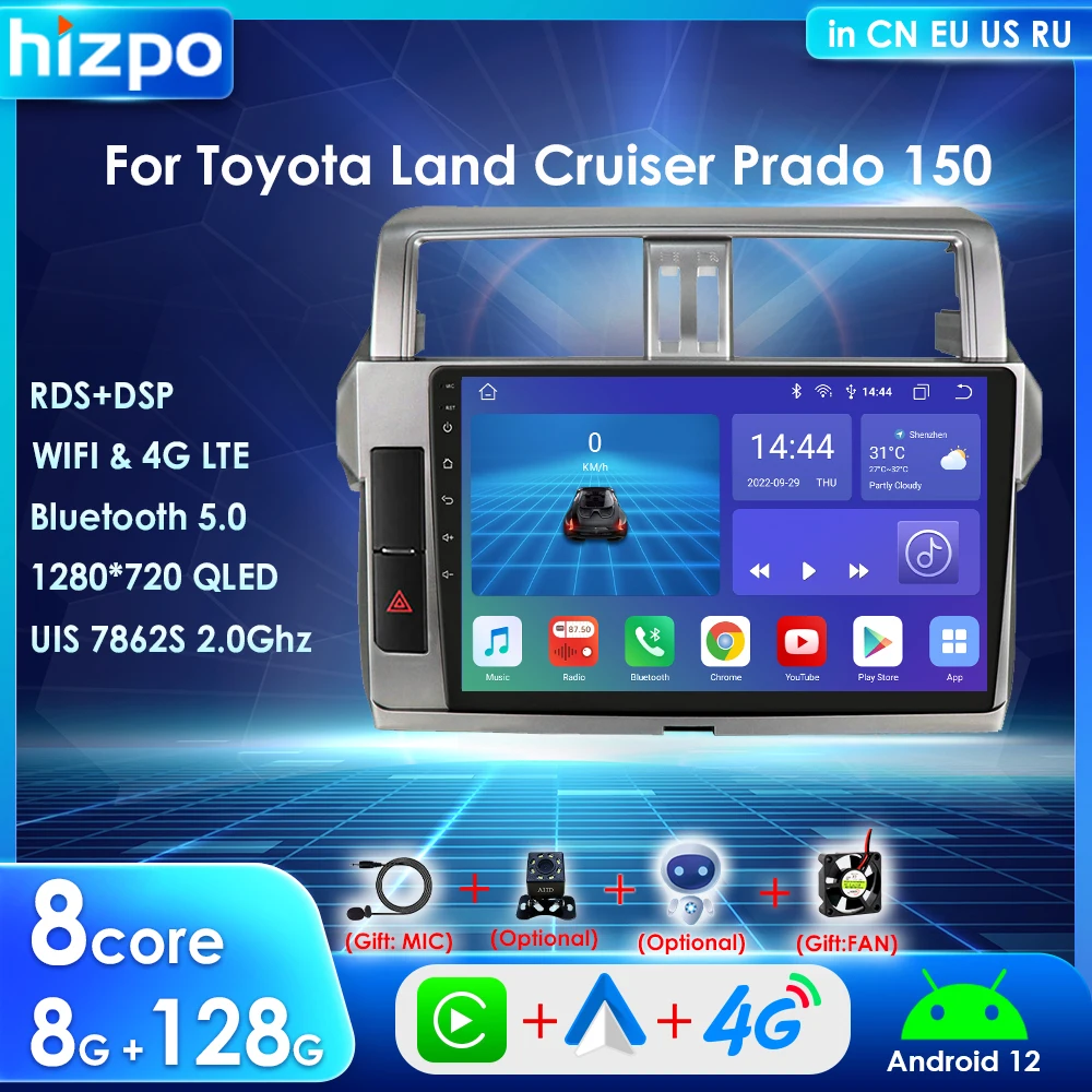 Hizpo Carplay for Toyota Land Cruiser Prado 150 2din Car Radio Android 12 Multimedia Player GPS Navi BT FM Stereo RDS 4G DSP IPS
Hizpo Carplay for Toyota Land Cruiser Prado 150 2din Car Radio Android 12 Multimedia Player GPS Navi BT FM Stereo RDS 4G DSP IPS