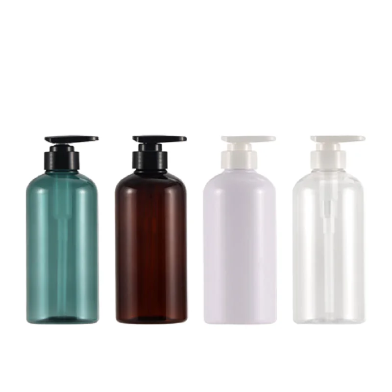 

10pcs Lotion Pump Bottle PET Round Cosmetic Shampoo Conditioner Dispenser Refillable 300ml 500ml Body Wash Shower Gel Bottles