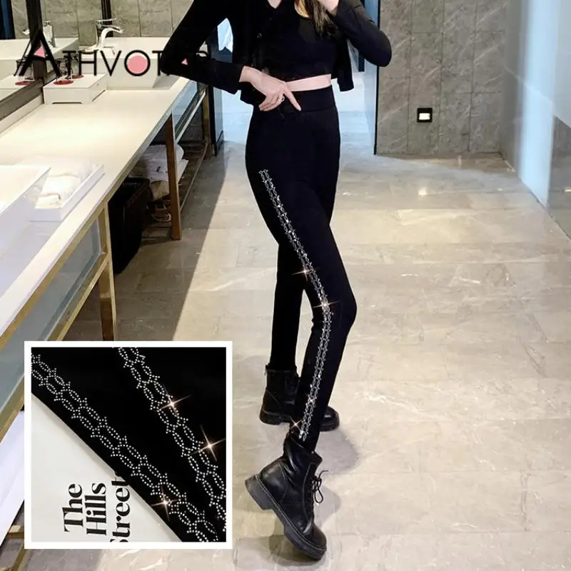 ATHVOTAR Leggings Women Seamless Thick Velvet Warm Black Leggings Autumn Winter Elastic Nine-Point High Waist Female Leggings
ATHVOTAR Leggings Women Seamless Thick Velvet Warm Black Leggings Autumn Winter Elastic Nine-Point High Waist Female Leggings