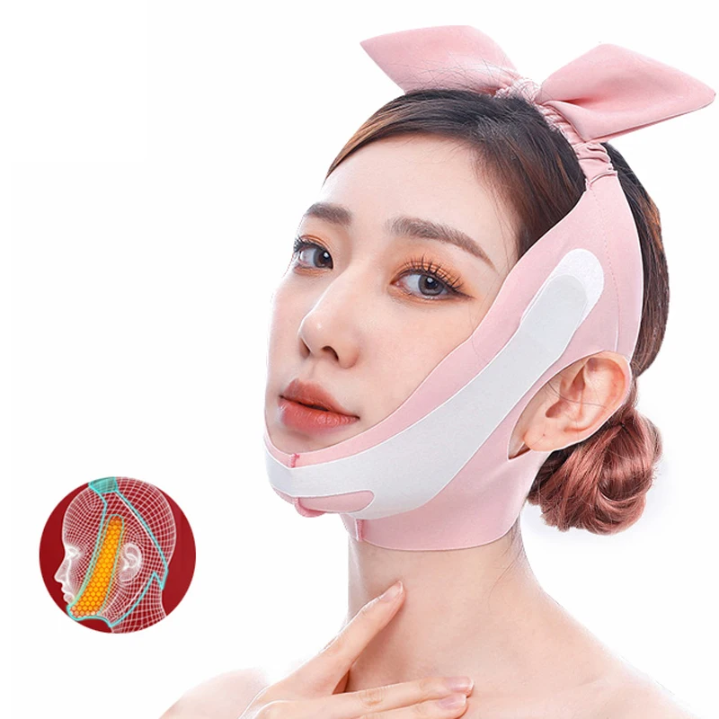 

Уход за лицом, двойной подбородок, эластичный v-образный бандаж для лица, v-образная маска для лица, для похудения, против морщин, подтяжка щек