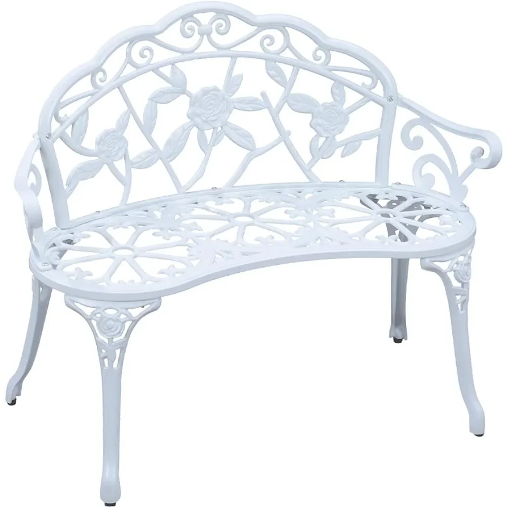 

Cast Iron and Aluminum Frame Outdoor Garden Benches Patio Premier 213052 Outdoor Rose Garden Park Bench White Freight Free