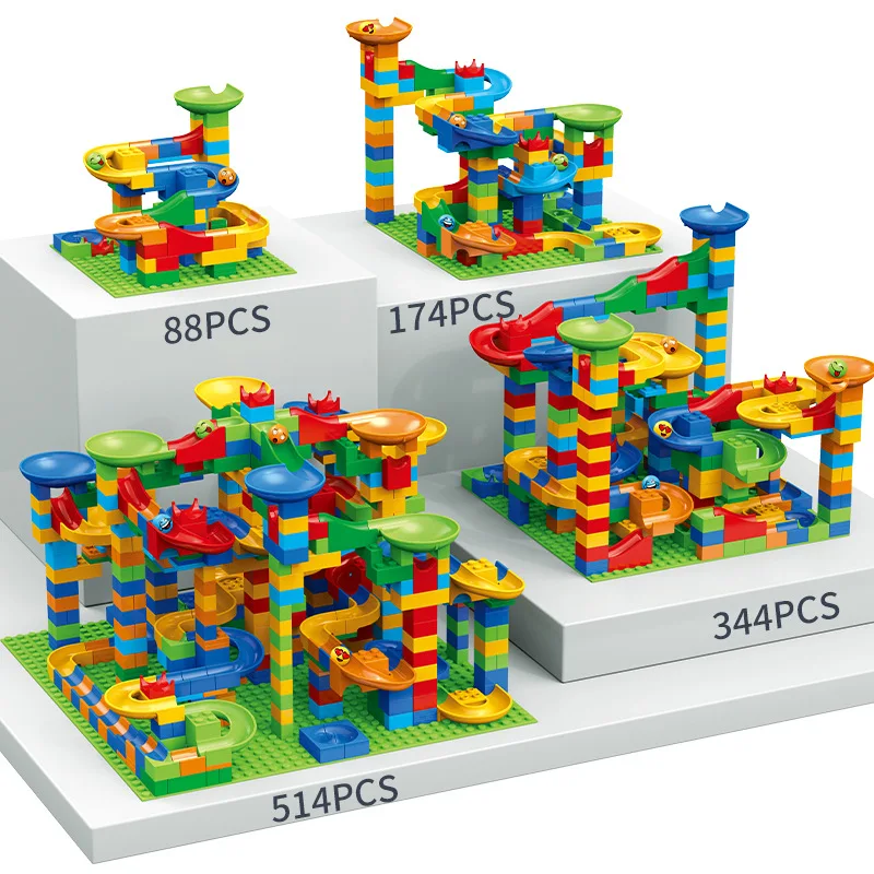 

DIY Bricks Assemble Toys Marble Race Run Blocks Small Size Building Blocks Maze Ball Funnel Slide Blocks Bulk Model Toy Kid Gift