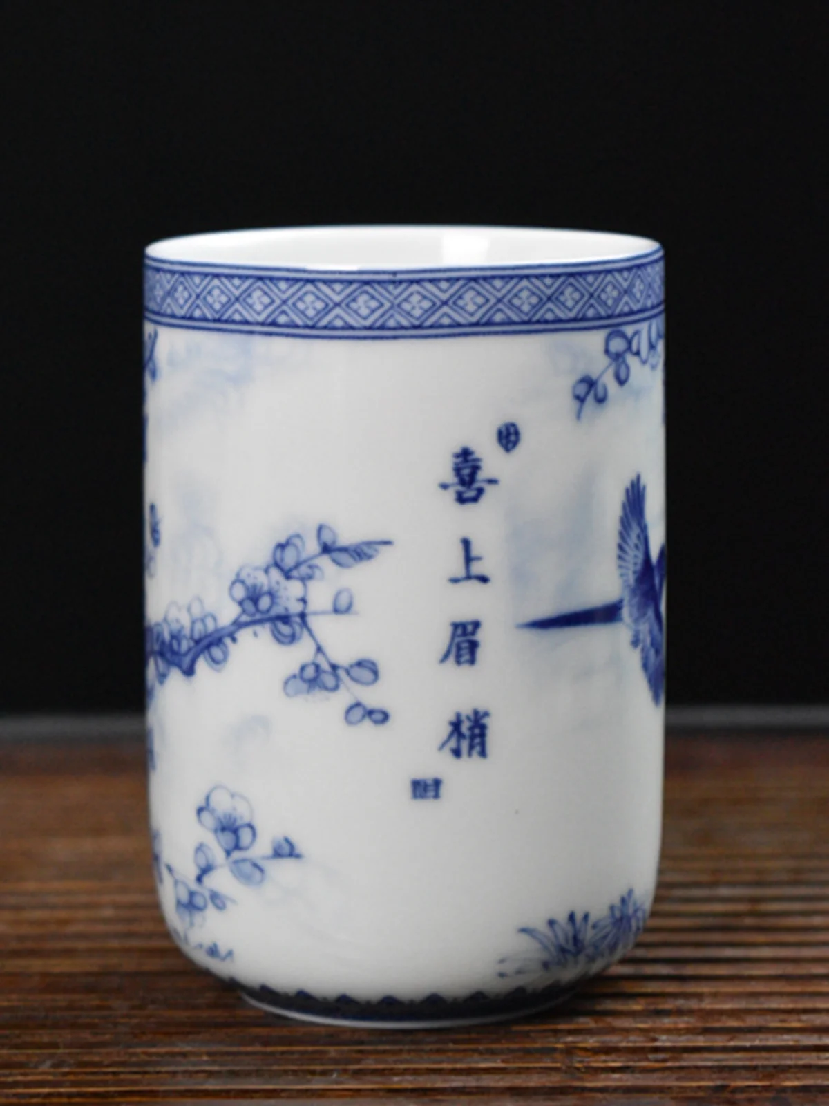 

Jingdezhen Imitation Yongle under-glaze Blue White Porcelain Coke Cup Straight Mouth Taste Imitation Antique Cup Kung Fu Tea Cup
