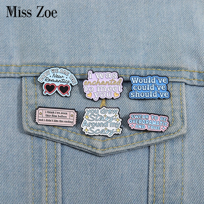 

Music Lyrics Enamel Pins Custom SWEAR TO BE OVERDRAMATIC AND TRUE Brooches Lapel Badges Funny Jewelry Gift for Kids Friends