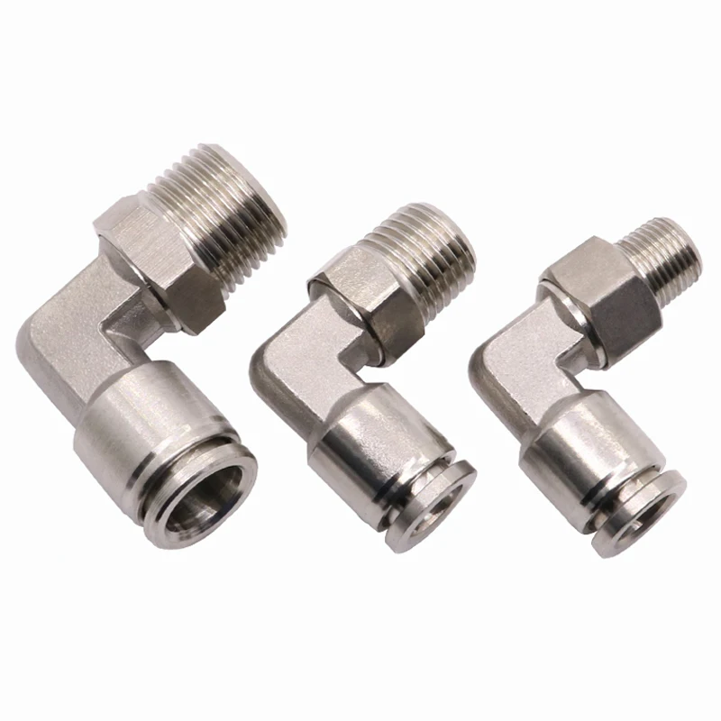 

Air OD 4 6 8 10 12 16mm Pneumatic Elbow Quick Connector M5 1/8" 1/4" 3/8" 1/2" BSP Male Thread 304 Stainless Steel Pipe Fittings