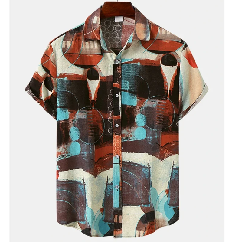 

Men's Hawaiian Shirt Summer Short Sleeve Loose And Breathable Patterned Printed Oversize Social Gothic Vintage Dazn Clothes