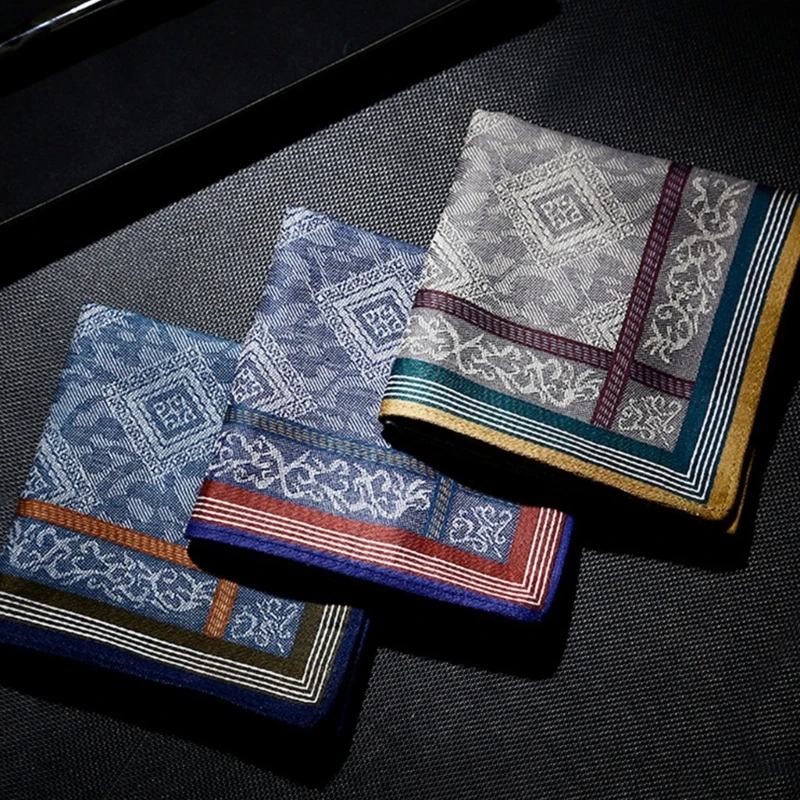 

Cotton Handkerchiefs Elegant Pattern Stylish Weave Men's Handkerchief DropShip