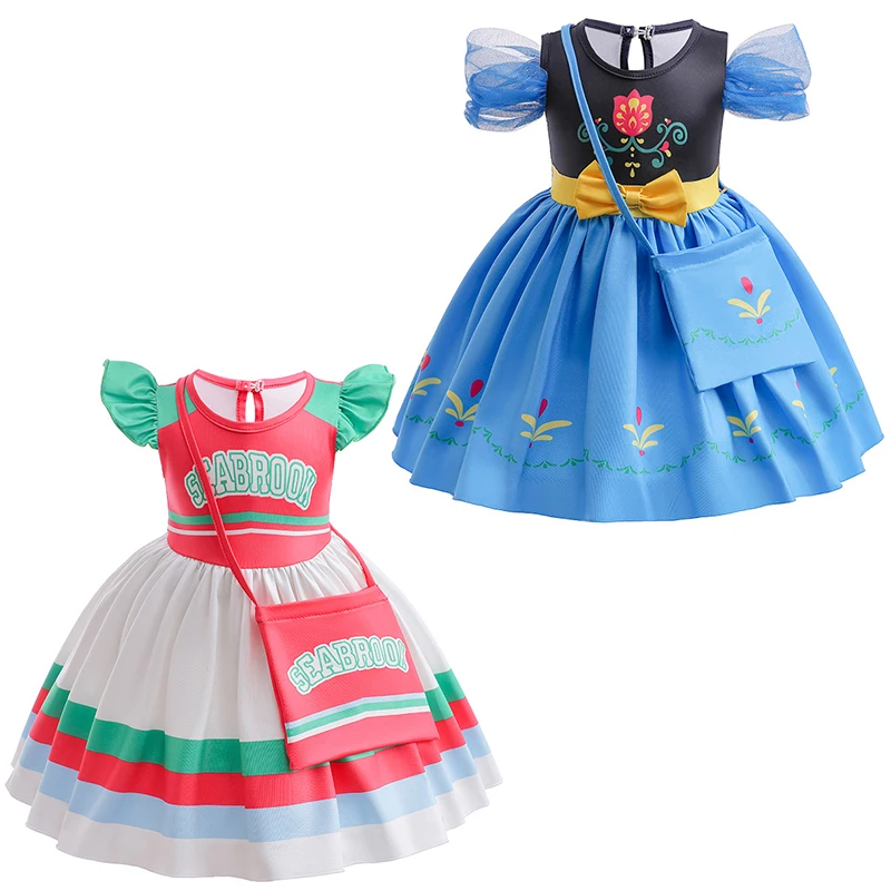 Disney 2023 Summer Children Short Sleeved Dresses Frozen Cosplay Anna Princess Dresses Little Girls Printed Dresses With Bag
Disney 2023 Summer Children Short Sleeved Dresses Frozen Cosplay Anna Princess Dresses Little Girls Printed Dresses With Bag