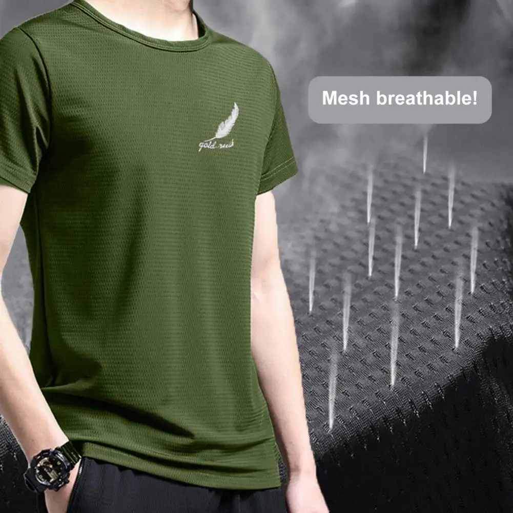 Men Shirt Round Neck Short Sleeve Men Top Sweat Absorption Bodybuilding Shirt Polyester Summer Men Sport T-Shirt Fitness Top
Men Shirt Round Neck Short Sleeve Men Top Sweat Absorption Bodybuilding Shirt Polyester Summer Men Sport T-Shirt Fitness Top