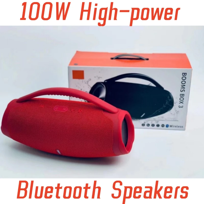 

100W High-power Bluetooth Speakers Portable Outdoor Subwoofer 3D Stereo Surround Sound Column Music Center with FM Radio Boombox