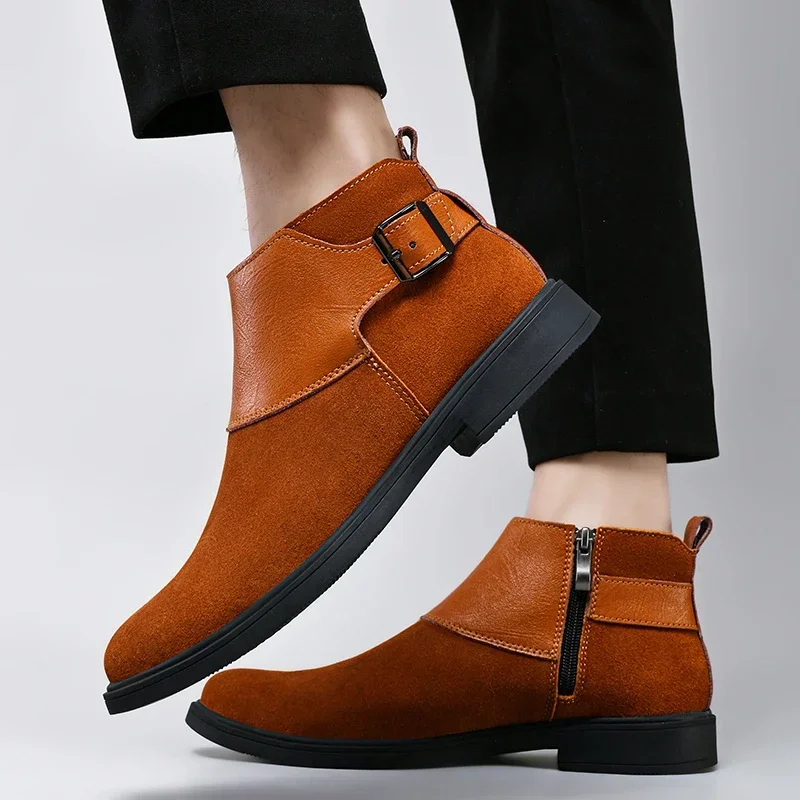 2023 High Quality Shoes for Man Belt Buckle Men's Boots Fashion Cross-tied Hot Sale Round Toe Men Leather Ankle Boots Zapatos
2023 High Quality Shoes for Man Belt Buckle Men's Boots Fashion Cross-tied Hot Sale Round Toe Men Leather Ankle Boots Zapatos