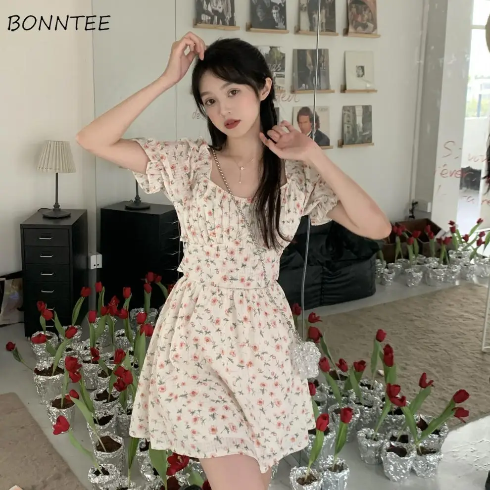 Dresses Women Gentle Temper Holiday French Style Leisure Puff Sleeve Floral Vestidos Summer Classy Ins Mini Sweet Harajuku Cute
Dresses Women Gentle Temper Holiday French Style Leisure Puff Sleeve Floral Vestidos Summer Classy Ins Mini Sweet Harajuku Cute